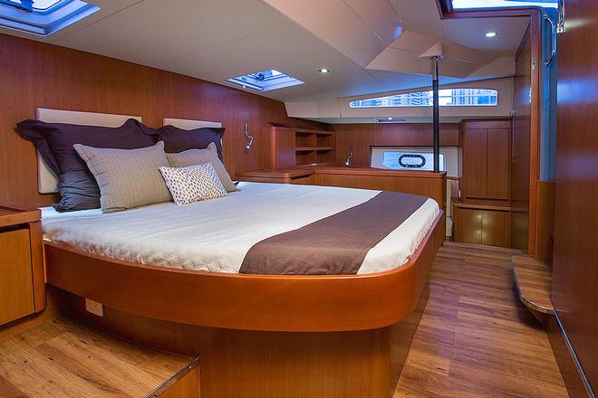 Running completely athwartships, the Owner's Stateroom is huge © Multihull Central