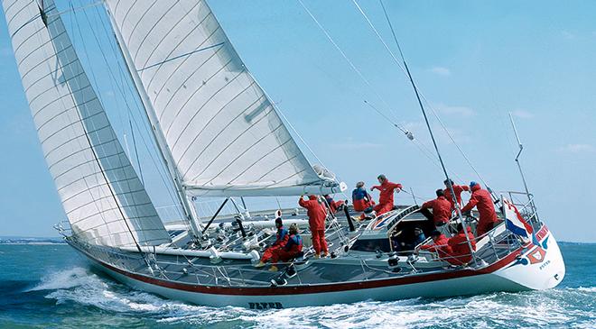 1981/82 Whitbread Round the World Race. Flyer skippered by Cornelis van Rietschoten, winner on handicap and elapsed time, Alaskan Eagle was supposed to be a sister ship  © SW