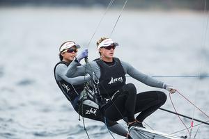 Olympic Silver Medalists Molly Meech and Alex Maloney in their 49er FX wearing the Zhik Women&rsquo;s Avlare Top photo copyright  Francisco Vignale http://www.franciscovignale.com/ taken at  and featuring the  class