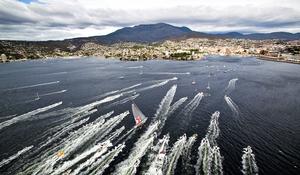 Wild Oats XI on the layline to the finish in Hobart. photo copyright Daniel Forster http://www.DanielForster.com taken at  and featuring the  class