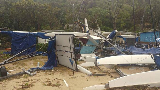 Hobie Beach, Tai Tam. The aftermath of Typhoon Hato. © Tong Shing