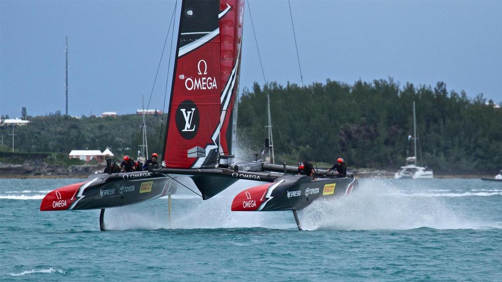 Emirates Team New Zealand  - Race 6 - Bermuda  June 11, 2017 - Start of Leg 2 sailing at approximately 35kts - photo © Richard Gladwell www.photosport.co.nz