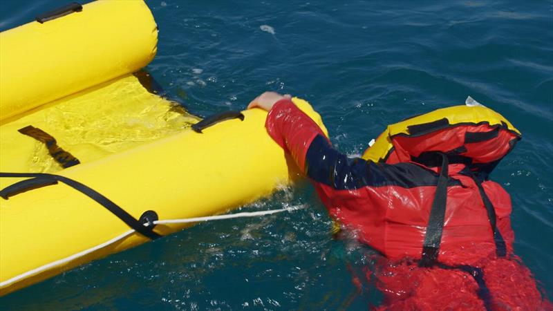 The MOB can float straight onto the sled and be pulled back to the vessel   photo copyright Sea Rsscue Sled taken at  and featuring the  class