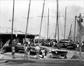 The rigging area when Fiji hosted the 1952 JJ Giltianan 18 Footer Championship © 18ft Skiff Class