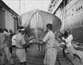Unloading from the ship when Fiji hosted the 1952 JJ Giltianan 18 Footer Championship © 18ft Skiff Class