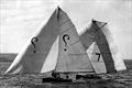 Intrigue winning race 2 from Jenny IV when Fiji hosted the 1952 JJ Giltianan 18 Footer Championship © 18ft Skiff Class