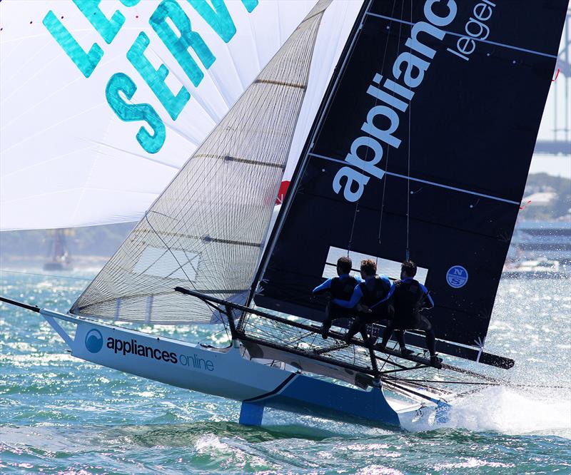 Appliancesonline had a mixed final race of the 18ft Skiff NSW Championship photo copyright Frank Quealey taken at Australian 18 Footers League and featuring the 18ft Skiff class