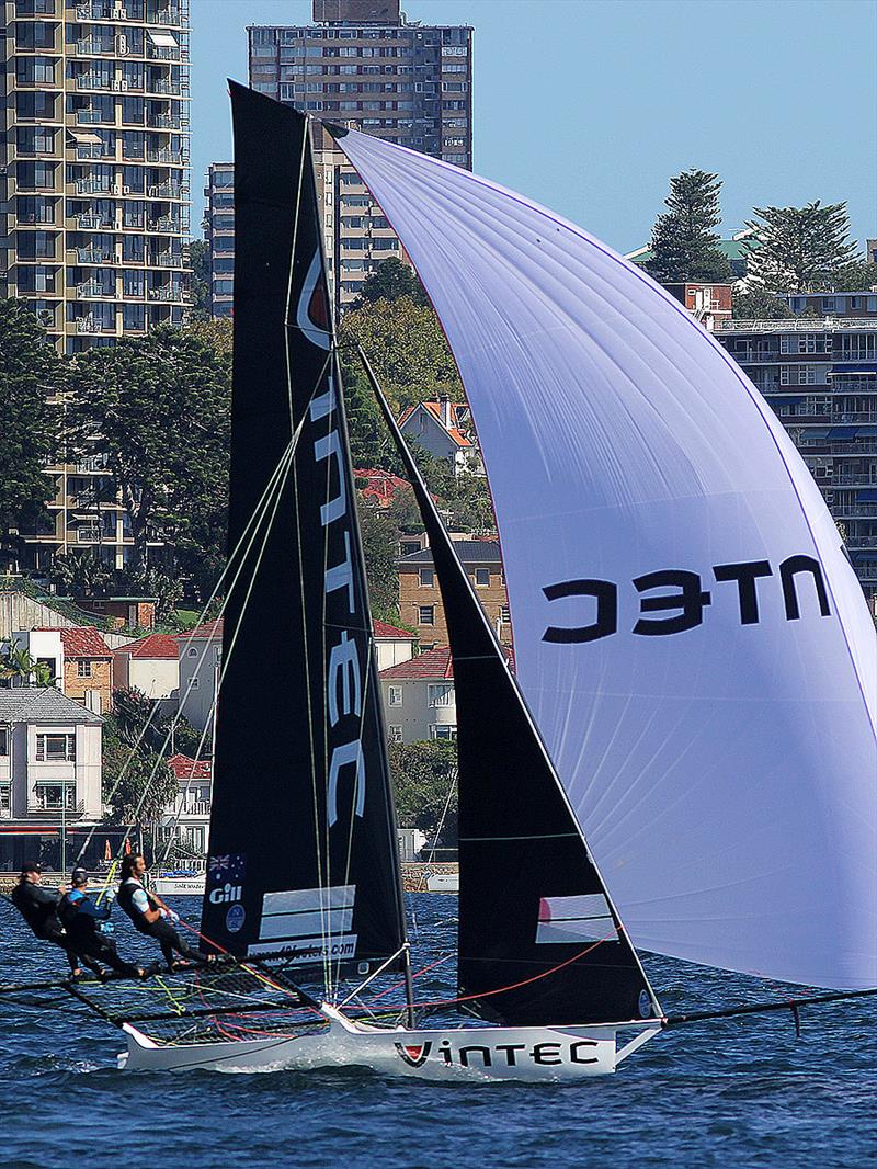 Vintec finished 13th in 18ft Skiff JJ Giltinan Championship Race 8 photo copyright Frank Quealey taken at Australian 18 Footers League and featuring the 18ft Skiff class