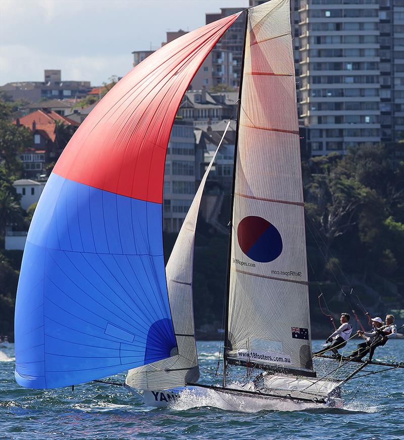 Yandoo on the way to the bottom mark during 18ft Skiff JJ Giltinan Championship Race 8 - photo © Frank Quealey