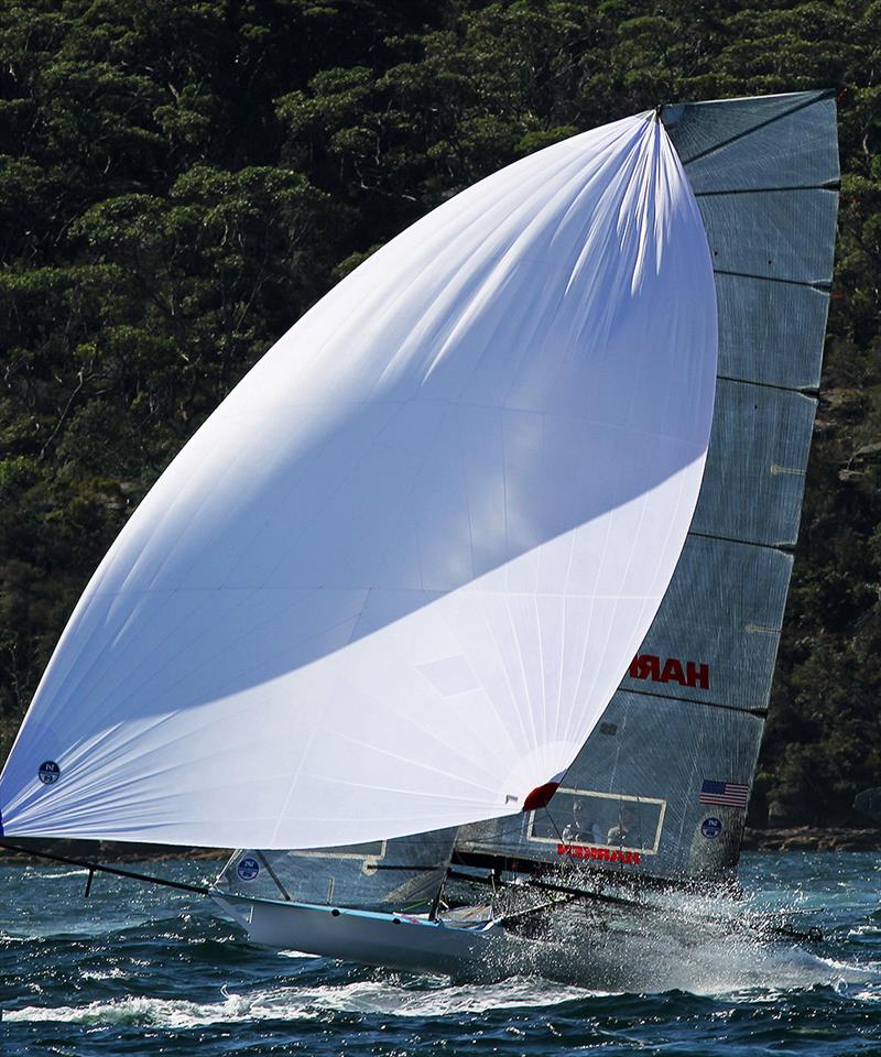 Harken (USA) finished sixth overall in the 18ft Skiff JJ Giltinan Championship photo copyright Frank Quealey taken at Australian 18 Footers League and featuring the 18ft Skiff class