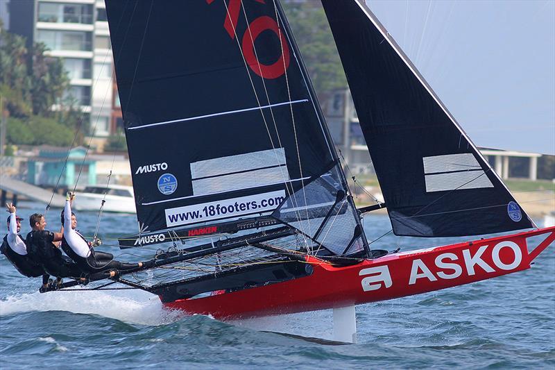 Asko Appliances' crew celebrate a last minute victory in 18ft Skiff NSW Championship race 3 - photo © Frank Quealey