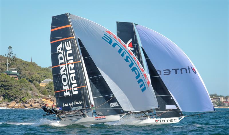 Races 6 & 7 on day 4 the 2020 18ft Skiff JJ Giltinan Championship photo copyright Michael Chittenden taken at Australian 18 Footers League and featuring the 18ft Skiff class