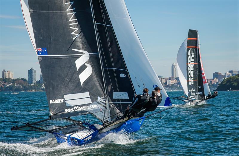 Races 8 & 9 on day 5 the 2020 18ft Skiff JJ Giltinan Championship photo copyright Michael Chittenden taken at Australian 18 Footers League and featuring the 18ft Skiff class