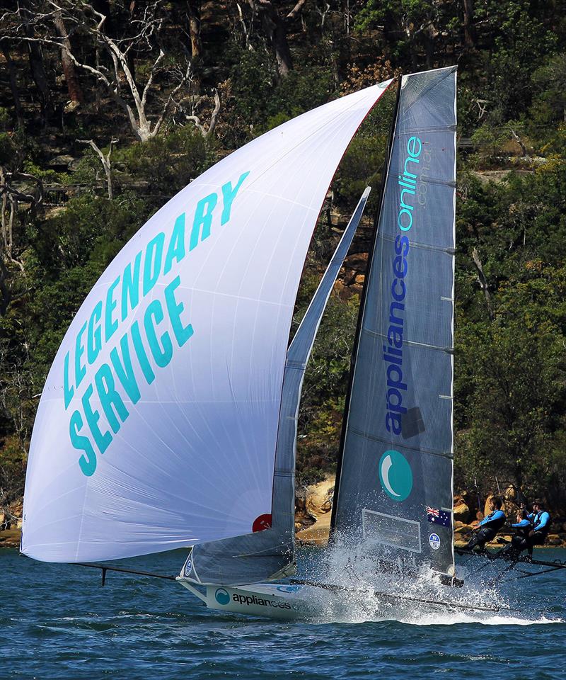 Mixed day for the Appliancesonline team - 18ft Skiffs: Australian Championship 2018 photo copyright Frank Quealey taken at Australian 18 Footers League and featuring the 18ft Skiff class