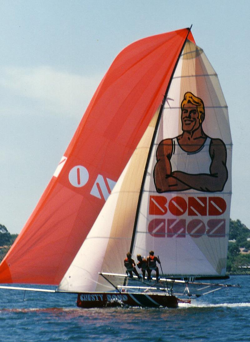 1987 Chesty Bond - tallest mast ever on an 18 footer photo copyright Frank Quealey taken at Australian 18 Footers League and featuring the 18ft Skiff class