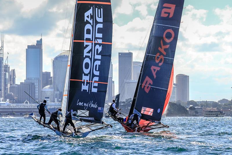 Day 6, JJ Giltinian 18ft Skiff Championship, Sydney, March 10, 2018 photo copyright Michael Chittenden taken at Australian 18 Footers League and featuring the 18ft Skiff class