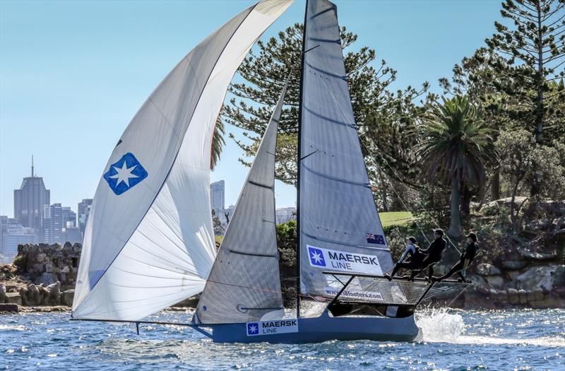Final day, 2018 Giltinan 18fter International Championship, Sydney, Match 11, 2018 photo copyright Michael Chittenden taken at Australian 18 Footers League and featuring the 18ft Skiff class