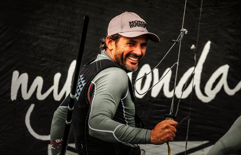 David McDiarmid - skipper Honda Marine - 2019 JJ Giltinan Championship - March 2019, Sydney Harbour photo copyright Michael Chittenden taken at Australian 18 Footers League and featuring the 18ft Skiff class