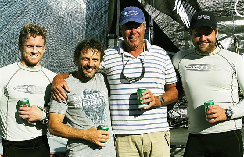 NZ team manager Graham Catley with the winning Honda Marine team in 2018 - JJ Giltinan Championship photo copyright Frank Quealey taken at Australian 18 Footers League and featuring the 18ft Skiff class