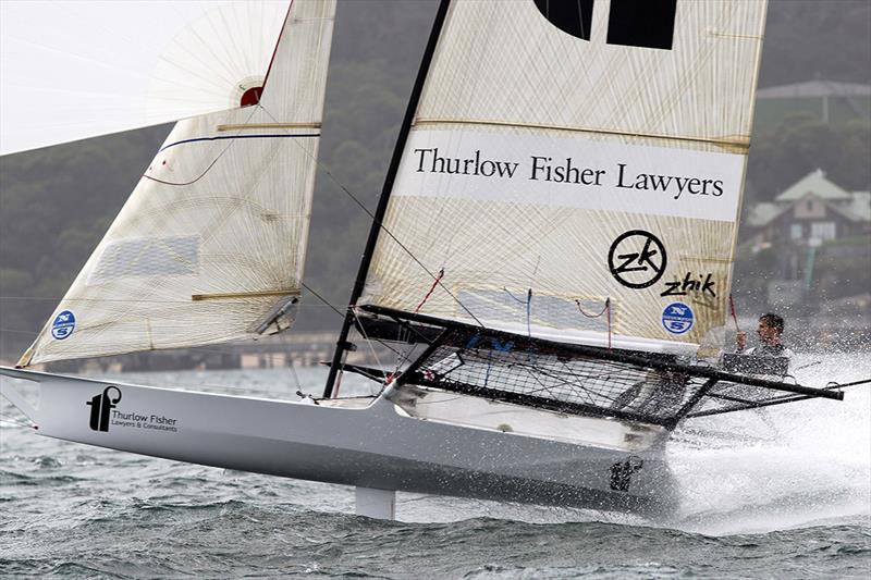 Michael Coxon always drove his boat at top speed photo copyright Frank Quealey taken at Australian 18 Footers League and featuring the 18ft Skiff class