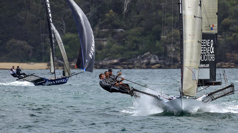 18ft Skiff Australian Championship Race 1: Finport Finance came back strongly before an incident with a ferry put the team out of the race - photo © SailMedia