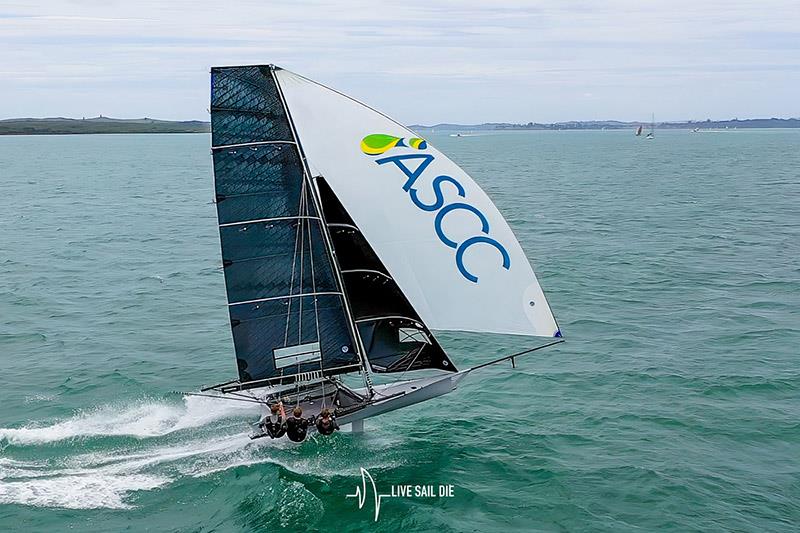 Recent winner of the Auckland Championship, ASCC photo copyright Suellen Hurling, LiveSailDie taken at Australian 18 Footers League and featuring the 18ft Skiff class