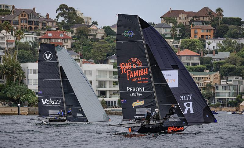 Two leading contenders in the Australian Championship - 18ft Skiff Australian Championship photo copyright SailMedia taken at Australian 18 Footers League and featuring the 18ft Skiff class