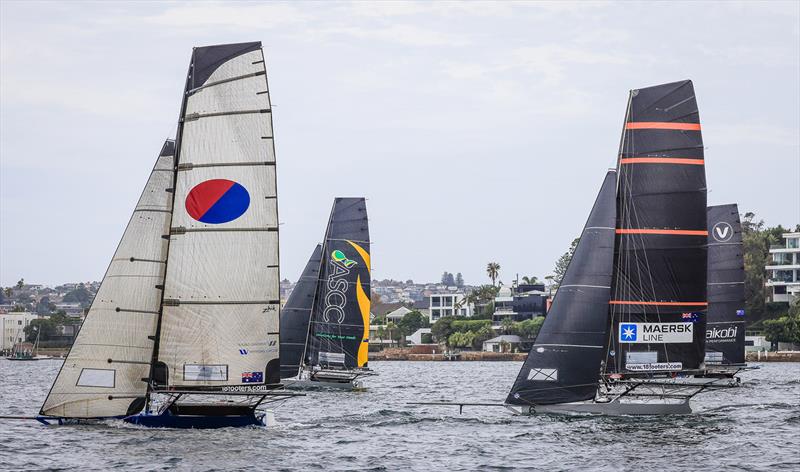18ft Skiff 2024 JJ Giltinan Championship Invitation Race: Shortly after the start photo copyright SailMedia taken at Australian 18 Footers League and featuring the 18ft Skiff class