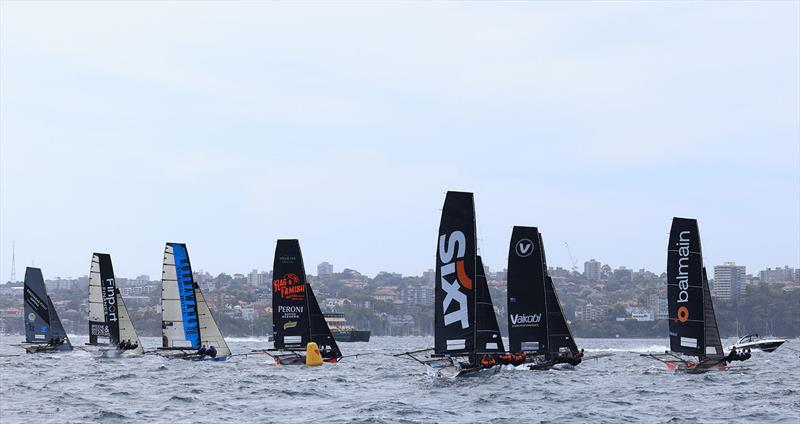 18ft Skiff Sixt Spring Championship Race 6 - Race start photo copyright SailMedia taken at Australian 18 Footers League and featuring the 18ft Skiff class