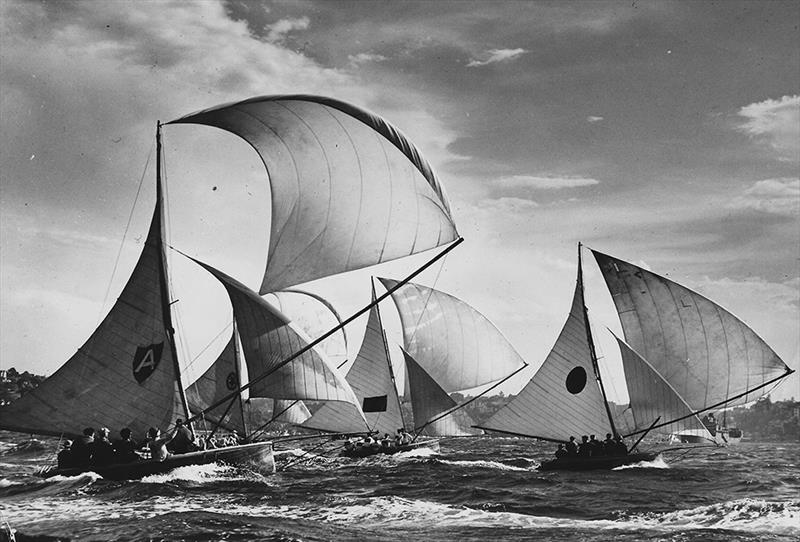 Alf Beashel's Alruth, with Irene, Marjorie and Swansea in the 1940s photo copyright Archive taken at Australian 18 Footers League and featuring the 18ft Skiff class