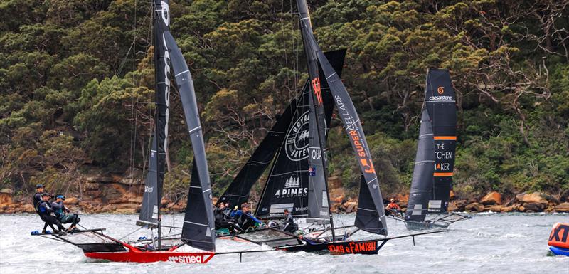 Race for third place at the first weather mark - 18ft Skiff SIXT Spring Championship Race 3 - photo © SailMedia