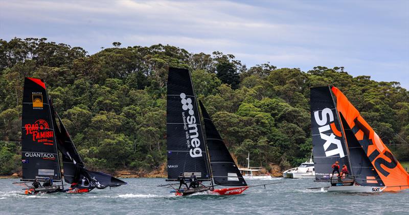 Sixt leads down the first spinnaker run - 18ft Skiff SIXT Spring Championship Race 3 - photo © SailMedia