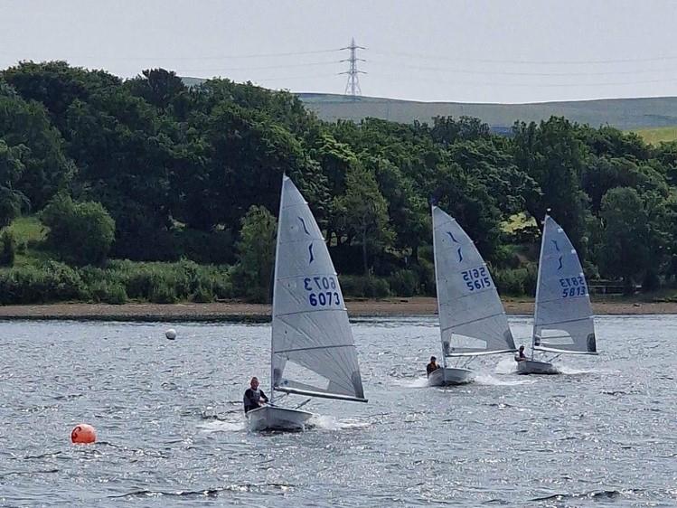 Reaching in Race 1 during the Hollingworth Lake Solo Open photo copyright Georgina Denison taken at Hollingworth Lake Sailing Club and featuring the Solo class