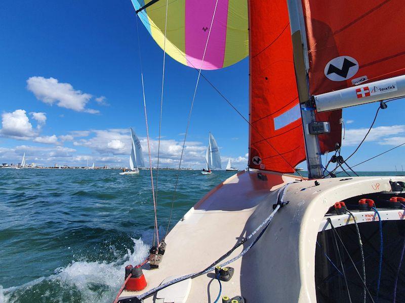 A sunny day on a Squib photo copyright Henderson family taken at Portsmouth Sailing Club and featuring the Squib class