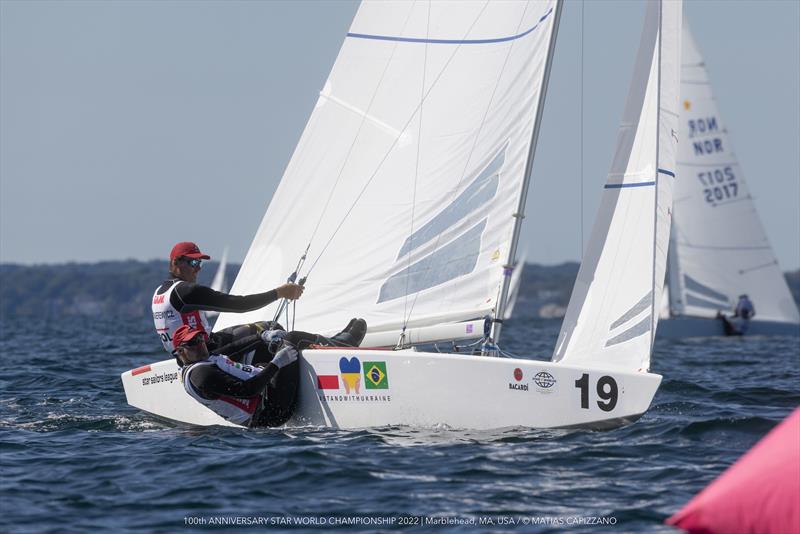 Mateusz Kusznierewicz & Bruno Prada (POL 2019) win the final race at the 100th Anniversary Star Class World Championship 2022 photo copyright Matias Capizzano taken at Eastern Yacht Club, Massachusetts and featuring the Star class