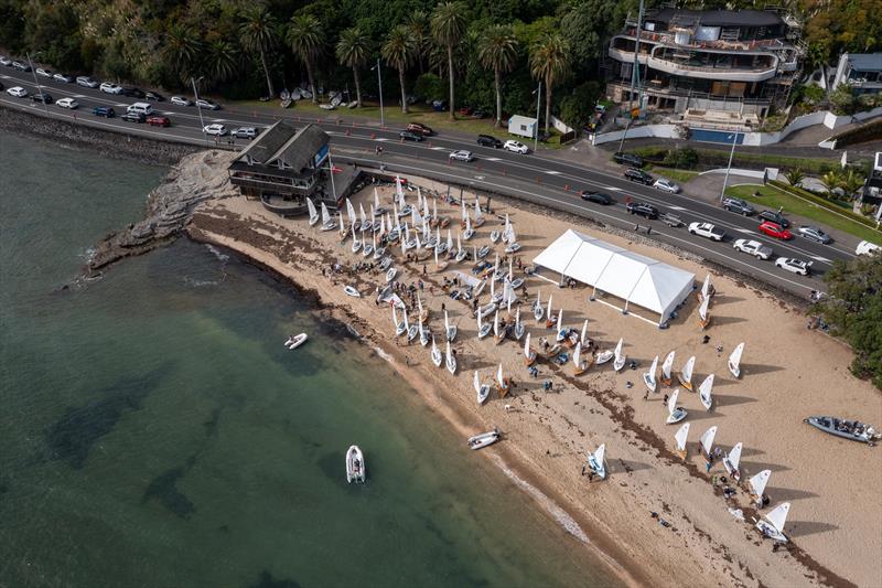 Boats waiting to leave the shore at Kohimaramara Yacht Club - Starling Nationals 2021 photo copyright Joshua McCormack taken at  and featuring the Starling class