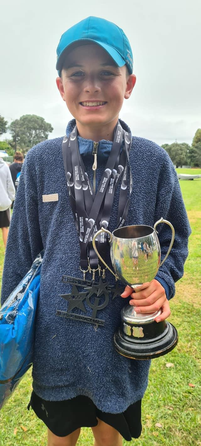 Winner Tom Pilkington (13yrs), shows off the unique 3D printed memento and trophy after   the Auckland Starling Championships, Wakatere BC - February 5-7, 2022 photo copyright Jane Pilkington taken at Wakatere Boating Club and featuring the Starling class