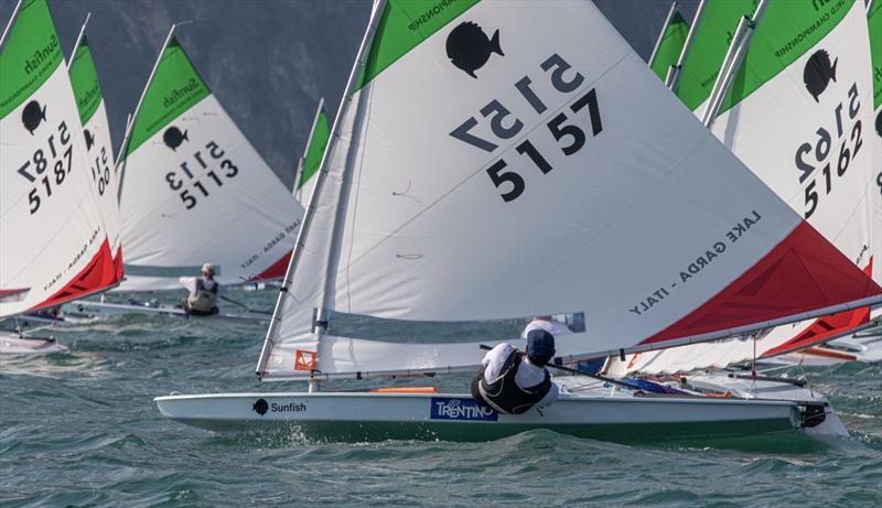 2022 Sunfish World Championship, day 1 photo copyright Elena Giolai taken at Circolo Vela Torbole and featuring the Sunfish class