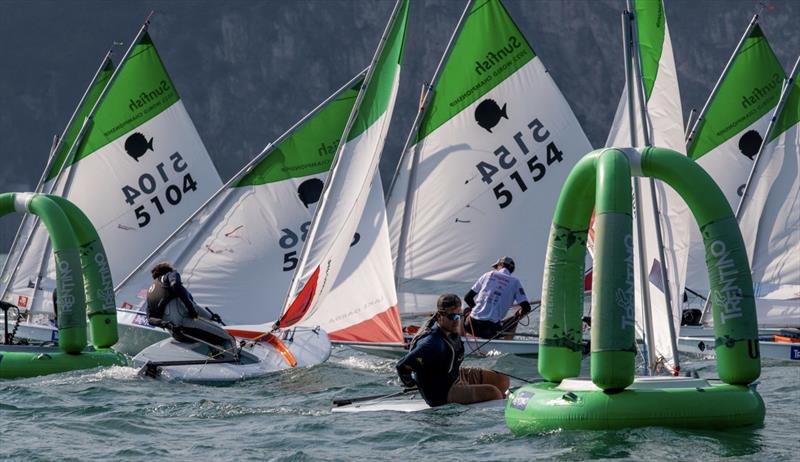 2022 Sunfish World Championship day 2 photo copyright Elena Giolai taken at Circolo Vela Torbole and featuring the Sunfish class