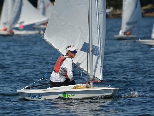 Racecourse action at the 2021 Sunfish Women's North Americans, at Columbia Yacht Club - photo © Mark Alexander 