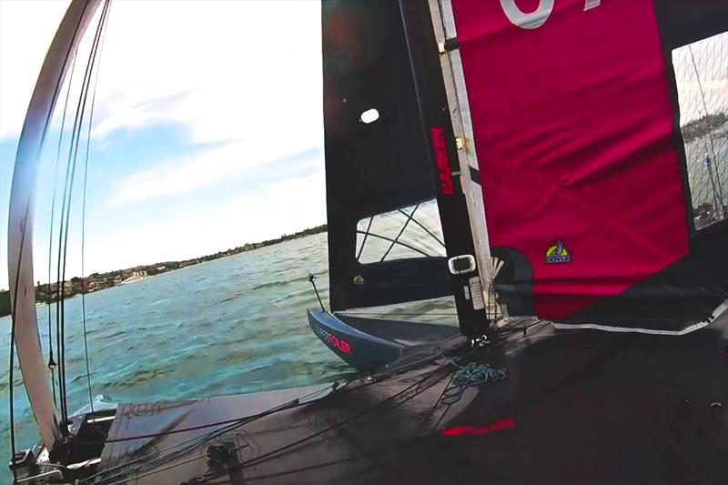 Superfoiler on Sydney harbour around the end of November, 2017, just seconds before the pitchpole - photo © Superfoiler