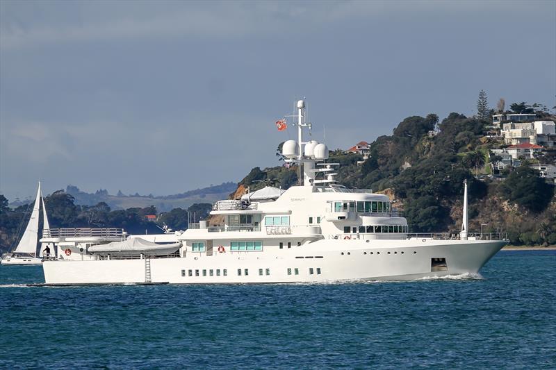 Senses - Superyacht - Waitemata Harbour - owned by Google co-founder Larry Page - July 12, 2020 photo copyright Richard Gladwell / Sail-World.com taken at Royal New Zealand Yacht Squadron and featuring the Superyacht class