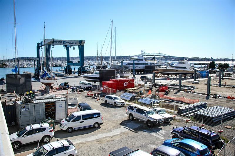 Part of the new superyacht servicing facility in use, and still under construction on the day of the announcement by the New Zealand Government that superyachts and all other overseas vessels will be allowed to enter New Zealand from August 1 - photo © Richard Gladwell / Sail-World.com / nz