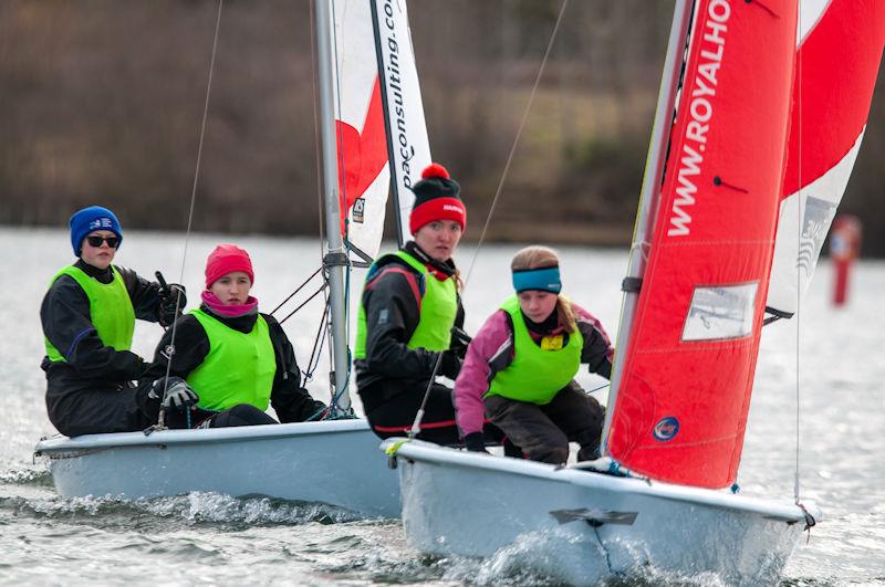 Feva Divas at NEYYSA's inaugural North Region Team Racing Championship photo copyright Dave Wood taken at Ripon Sailing Club and featuring the Team Racing class