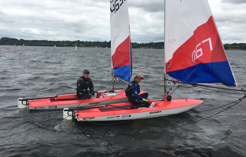 Jess Powell (left) and Clem Middle, 1st and 3rd overall Topper fleet, Regional Junior Championships at Draycote Water SC - photo © Steve Irish