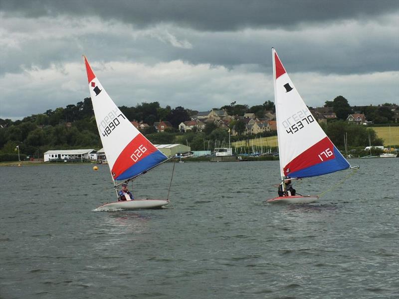 P&B Northamptonshire Youth Series Round 3 - Keali leads from Peter photo copyright Wilf Kunze taken at Middle Nene Sailing Club and featuring the Topper class