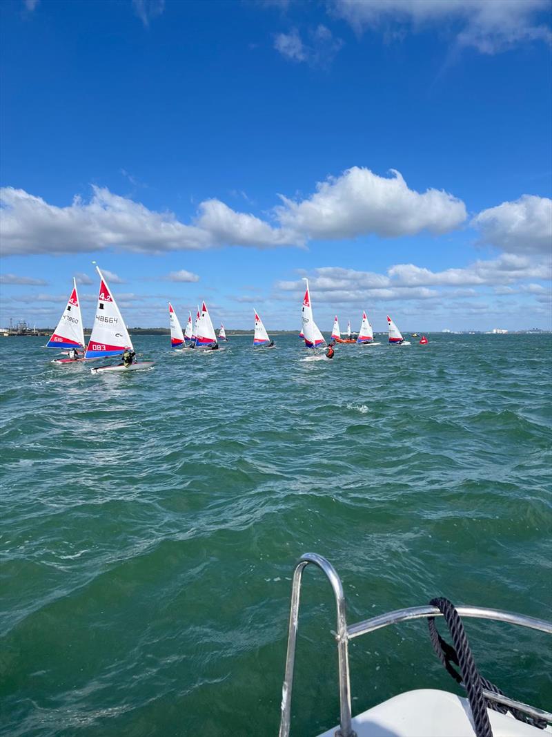 Rooster Southern Topper Traveller Series Event 1 at Hamble River photo copyright Shaun Murphy taken at Hamble River Sailing Club and featuring the Topper 4.2 class