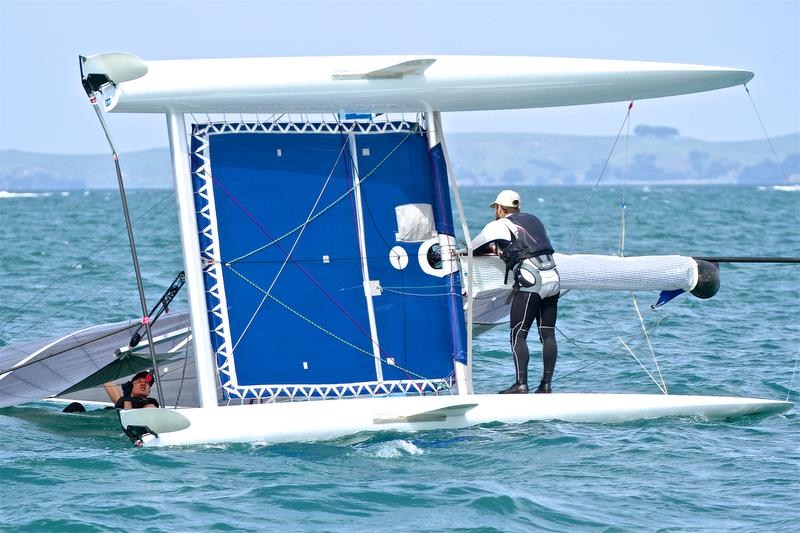 Tense times between races - Int Tornado Worlds - Day 4, presented by Candida, January 9, 2019 - photo © Richard Gladwell