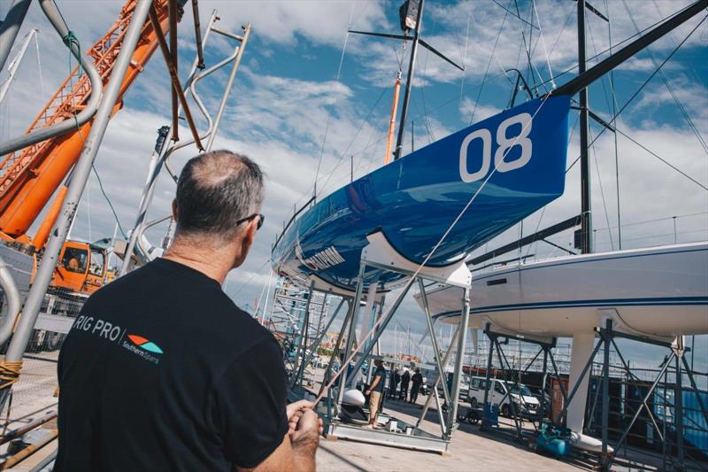 Southern Spars and Future Fibres work with Bronenosec Sailing Team on the design and construction of their new 52 Super Series boat rig package photo copyright Southern Spars taken at Real Club Nautico Valencia and featuring the TP52 class