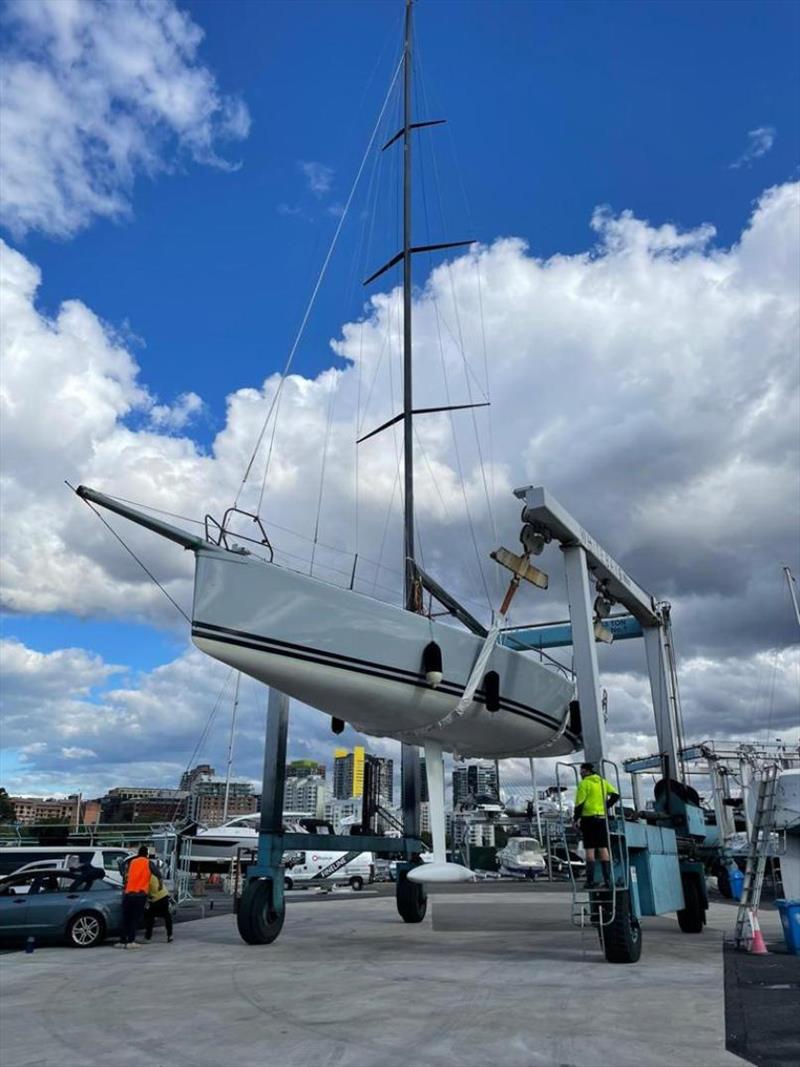 Highly Sprung on the hardstand prior to the Sydney Gold Coast Yacht Race photo copyright Mark Spring taken at Cruising Yacht Club of Australia and featuring the TP52 class